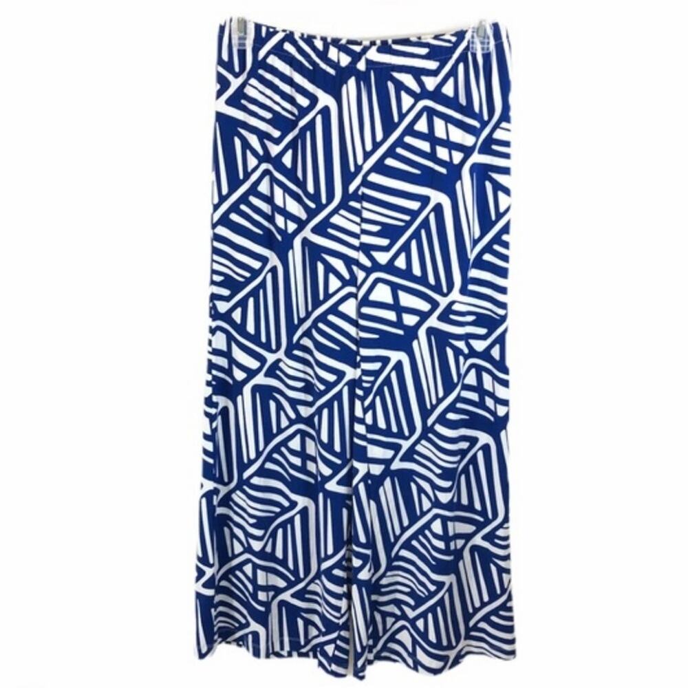 Chico’s Line Game Palazzo Pants Blue White‎ Size 3P petite XLP NEW!!!